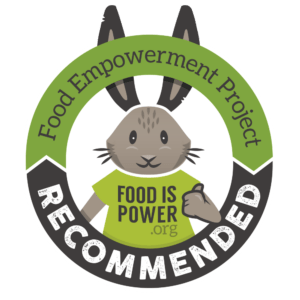 Chavez the bunny recommends ethical chocolate at Food Empowerment Project